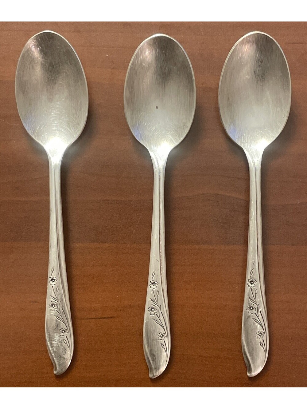 3 - 1847 Rogers Bros Springtime International Silver Spoons Silver Plate